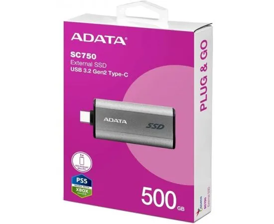 SSD USB 3.2 Gen 2 500Gb ADATA SC750 (SC750-500G-CCBK), фото 5