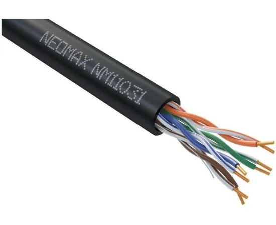 Кабель UTP Category 5e 305 м. (NEOMAX NM11031, медь, 4х2х0,52, внешний) бухтами