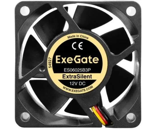 Кулер для корпуса ExeGate ExtraSilent ES06025B3P (60x60x25мм, двойной подшипник) (EX297035RUS), фото 3