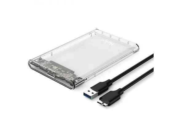 Карман для винчестера SATA 2.5" -> USB3.0 (Netac WH11) прозрачный (NT07WH11-30B0), фото 4
