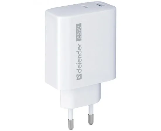 Зарядное устройство Defender UPA-165, USB A+C, PD (65W), белый (83582), фото 2