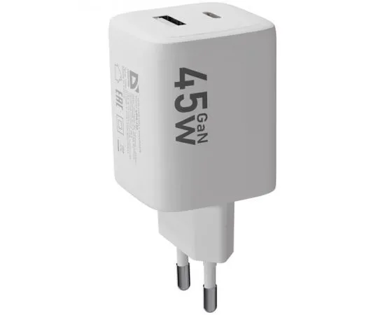 Зарядное устройство Defender UPA-145, USB A+C, PD (45W), белый (83245), фото 4